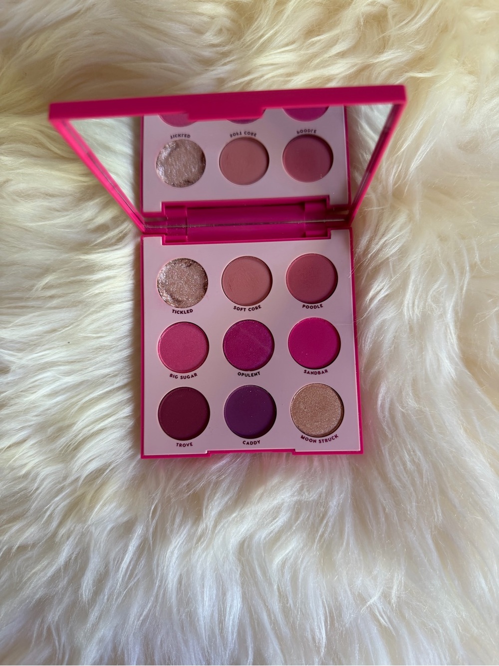 Colourpop pink eyeshadow palette ooh la la 3x3